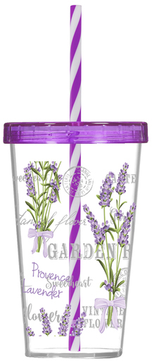 Склянка HEREVIN з трубочкою Lavanda P 660 мл (161448-004P)